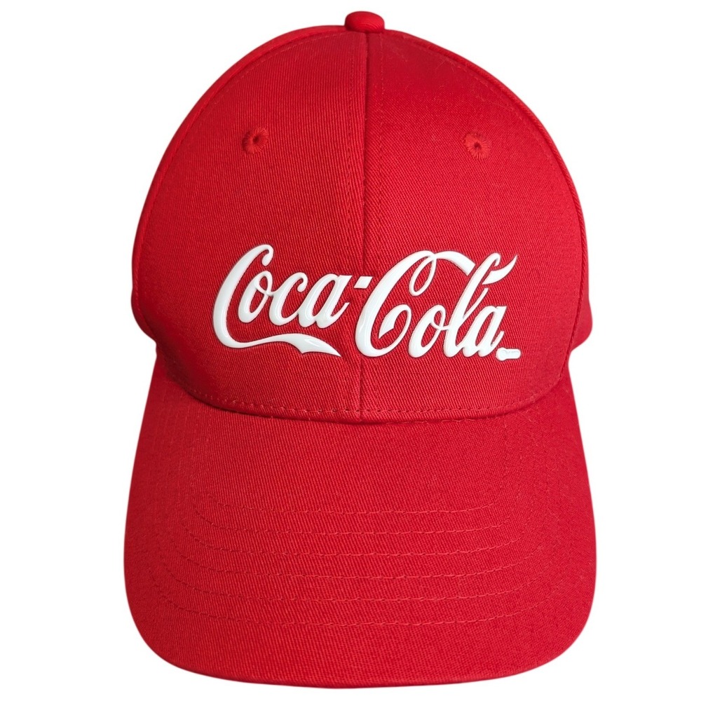 Vintage‎ Coca-Cola Red Baseball Cap Hat White Logo 100% Cotton